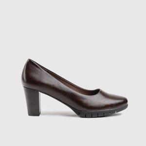 Hush Puppies Soft-Style Sian Brown Court Heel Pump-Ladies Footwear