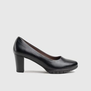 Hush Puppies Soft-Style Sian Black Court Heel Pump-Ladies Footwear